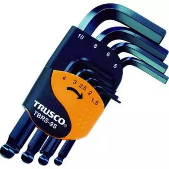TRUSCO Ball Point Hex Wrench Set Short Type 9 Piece Set 5S TBRS-9S [Case Sold]