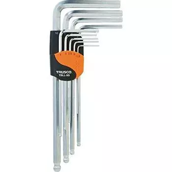 TRUSCO TBLL-9S Long Ball Point Hex Wrench Set, Long Type, Set of 9