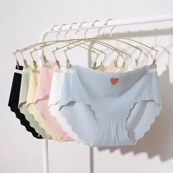 Трусики FINETOO из ледяного шелка, женские удобные дышащие трусы из чистого хлопка, милое сексуальное нижнее белье M белый