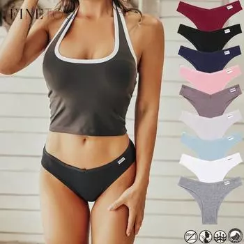 Трусики FINETOO из натурального хлопка для женщин, однотонные и удобные трусы M-XL M белый