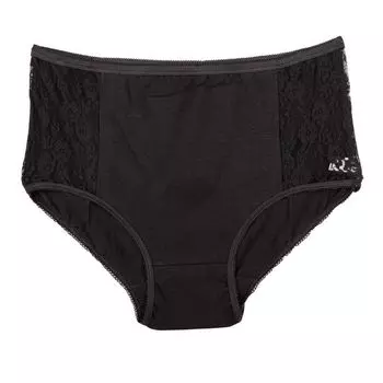 Трусики миди с кружевной отделкой по бокам Женское LINGERIE AU FEMININ M чёрный