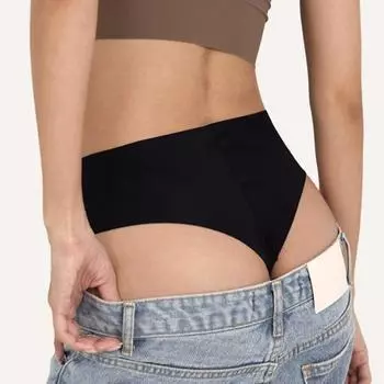 Трусики-стринги Skinny Five Sheer с подушкой, 2 цвета (Черный/кожа) Black XL
