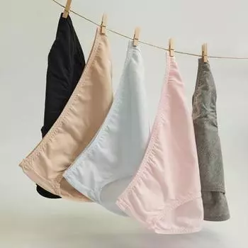 Трусики-треугольники Skinny Five Air Cotton, большой размер, 5 шт., 1 комплект (Бежевый + Черный + Розовый + Небесный + Серый) ML 5 sheets