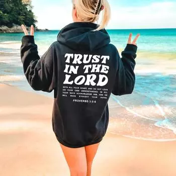 Trust In The Lord Женская Amazon Осень и зима Новая свободная фактурная толстовка с капюшоном и карманом Y2K Толстовка S коричневый