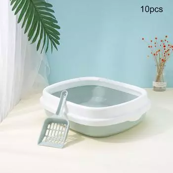 Туалет для кошек, большой, устойчивый к брызгам, утолщенный, полузакрытый таз для кошачьих какашек с наполнителем для кошачьего туалета S синий