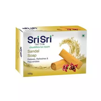 Туалетное мыло натуральное, аюрведическое, ручной работы Сандал Sri Sri Tattva (Шри Шри), Индия, 100г