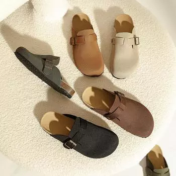 Туфли Boken French Fly-Woven Bag Head Half Slippers Женские ленивые одинарные туфли Весна и лето Туфли Boken на плоской подошве 35 коричневый