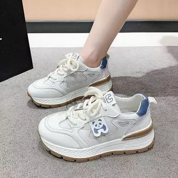 Туфли Forrest Gump на толстой подошве, детские, весна-осень, новинка, модные, универсальные, дышащие, повседневные, маленькие белые туфли 35 хаки