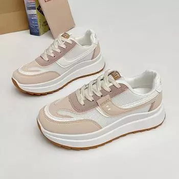 Туфли на платформе Dad Shoes женские весна-осень новые легкие модные универсальные повседневные спортивные белые туфли 36 хаки