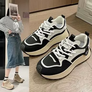 Туфли на платформе для папы, женские туфли Forrest Gump, студенческие повседневные универсальные спортивные туфли, одинарные туфли 35