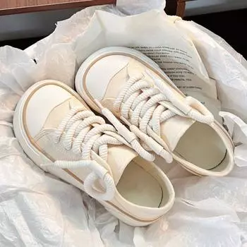 Туфли Shell Head Dissolveing Shoes Platform Canvas Shoes Autumn New College Style Daily Universal Niche Womens Shoes 35 розовый