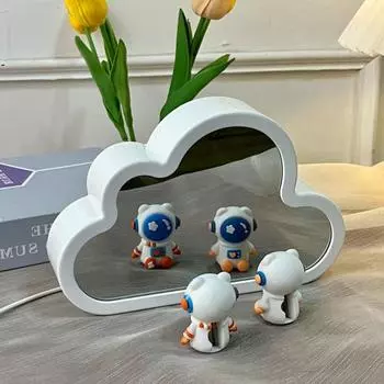 Тюльпан облако зеркало ночник на батарейках DIY ручной работы 20 цветов зеркало облако атмосферный светильник прикроватная декоративная светодиодная настольная лампа набор для творчества A синий
