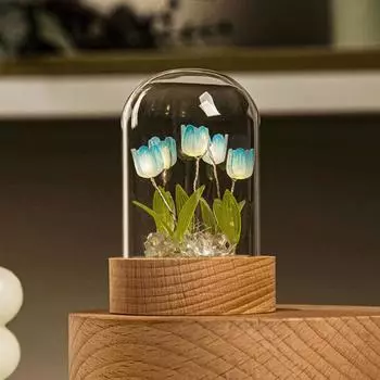 Tulip Night Lights Tableside LED Tulip Ambient Lights Decorative Tulip Lamp Ornament Blue синий
