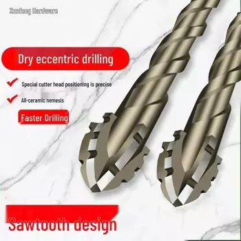 Tungsten Steel Triangle Drill Bit - Sharp, Wear-Resistant, for Dry/Wet Home Improvement Drilling 4-Blade Sawtooth Eccentric Drill [6mm]