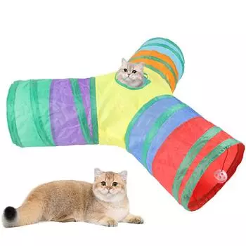 Туннель для кошек Товары для домашних животных Cat ST Pass Play Tunnel Складной туннель для кошек Игрушка для кошек Дышащий буровой ствол для использования в помещении с громкой бумагой