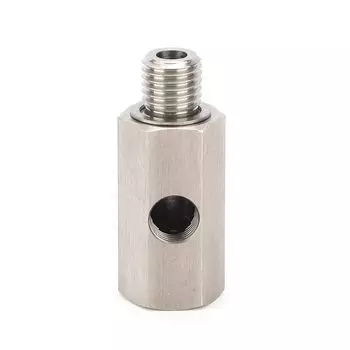 Turbo Adapter, Hydraulic Sensor Tee 1/8 NPT Turbo Feed Connector Fitting Stainless Steel Auto Parts (M12*1.5) M12*1.5