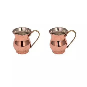 Turna Медная мини-кружка Zamzam Flat 100 мл, набор из 2 шт. Red Crane0496-21