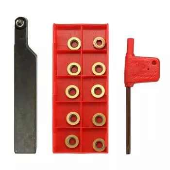 Turning Tool Holder Boring Bar Lathe Cutter Rod 10Pcs RPMT10T3MO Metal Inserts 1Pc Wrench SRAPR1616H10 Indexable