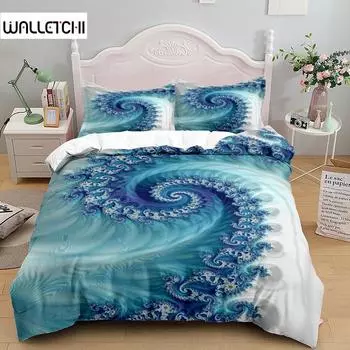 Turquoise Heart Wave Abstract Duvet Cover Set King Queen Double Full Twin Single Size Bed Linen Set EU single(135x200cm)
