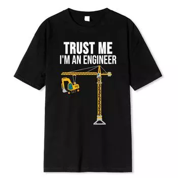 Turst Me I Am An Engine Print Printing Clothing Men Loose Oversize T Shirts Summer Tshirts CottonT-Shirt Loose Tops S
