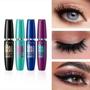 Тушь для ресниц 4D Silk Fiber Lash Mascara Подкручивающая и водостойкая тушь для естественного удлинения и эффекта утолщения Стойкий бьюти-макияж чёрный