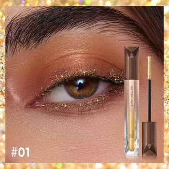 Тушь для ресниц Diamond Glitter, быстросохнущая, с каплями воды, стойкая, водостойкая, подкручивающая, густая, блестящая, с густыми ресницами 01