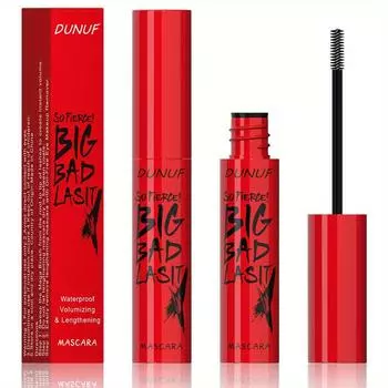 Тушь для ресниц DUNUF Big Bad Lash водостойкая, стойкая и подкручивающая, черная, с удлиняющей и объемной формулой для всех типов кожи Mascara
