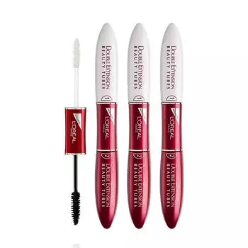 Тушь для ресниц LOREAL PARiS Double Extension Beauty Tube 14 мл, разноцветная, 3 шт.
