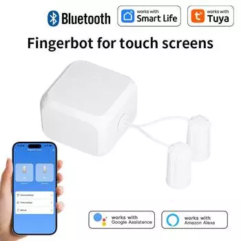 Tuya Fingerbot для сенсорных экранов Smart Life BLE Беспроводной сенсорный переключатель Робот-пульт дистанционного управления Работа с Alexa Google Home Voice Assistant белый