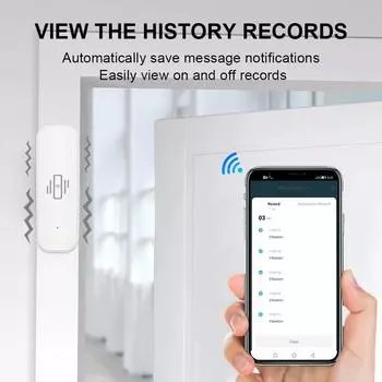 Tuya Life Датчик вибрации WiFi Датчик Монитор Приложение Управление Безопасность Защита WiFi Датчик движения Ударная сигнализация CHINA