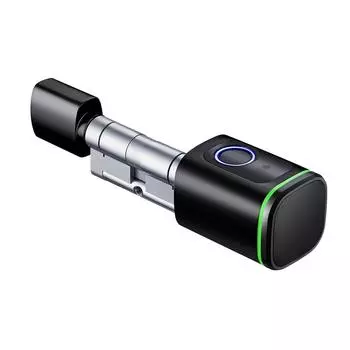 Tuya Smart Bluetooth Электронный дверной замок DIY Cylinder Core Биометрический отпечаток пальца IC карта APP Ключи для безопасности дома и отелей TUYA APP чёрный