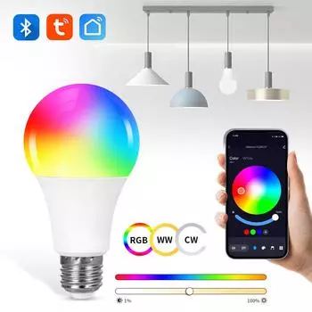 Tuya Smart Life Bluetooth пятипозиционная лампочка с дистанционным управлением для телефона Smart E27 220 В-240 В 110 В внутреннее освещение светодиодная лампа для атмосферы