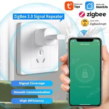 Tuya Smart Life ZigBee 3.0 Повторитель сигнала USB-удлинитель Усилитель сигнала для умной домашней автоматизации для шлюза ZigBee ZigBee2MQTT 1pcs Signal Repeater