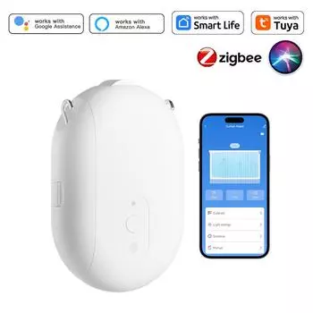 Tuya Smart Zigbee Curtain Motor с крючками для TU Rail Smart Curtain Pusher Robot Поддержка Siri Google Home Alexa Voice Control