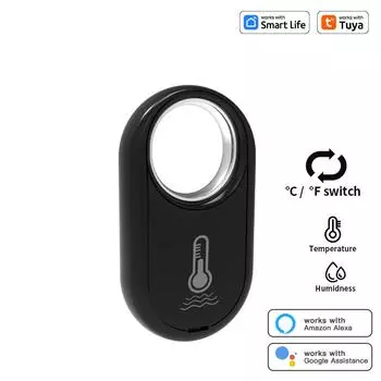 Tuya Smart Zigbee Подвесной датчик температуры и влажности Съемный Smart Life Термометр Детектор Голосовое управление Alexa Google Home 3V CR2032 included
