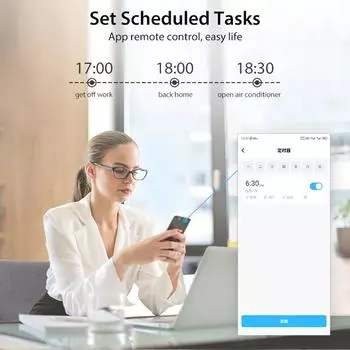 Tuya Wi-Fi, интеллектуальный инфракрасный контроллер температуры и влажности, USB-блоки питания для дома, гостиной разноцветный