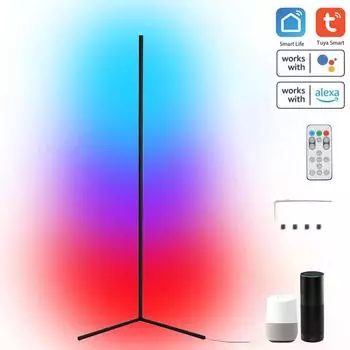 Tuya Wi-Fi S mart L ife RGB светодиодный угловой торшер фоновая атмосфера лампа для гостиной торшер 52cm EU