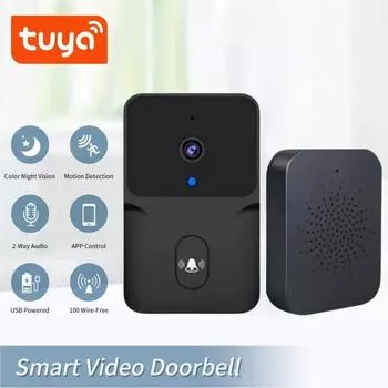 Tuya WiFi беспроводной дверной звонок умный визуальный дверной звонок с камерой домофон домашний дверной звонок с звонком безопасности Ding Dong для дома белый