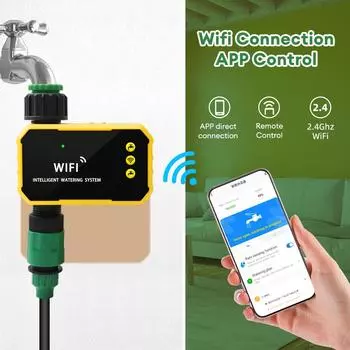 Tuya WiFI Intelligent Garden Irrigation Control Device Water Saving Irrigation Controller Powered Outdoor Plant Watering Timer жёлтый