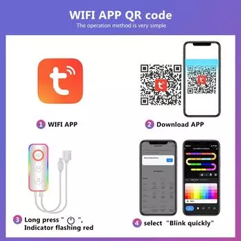 TuYa WIFI LED Smart Wall Lamp 5V USB Bar DIY Atmosphere LED Night Light Music Rhythm для подсветки телевизора, украшения для игр в спальне No 5V 2A USB Plug