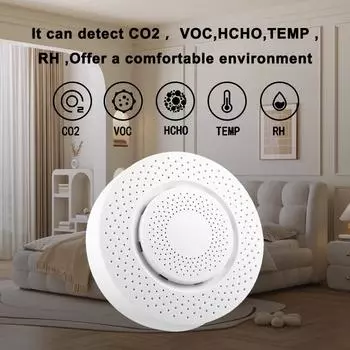 Tuya WiFi Smart Airbox Монитор качества воздуха Формальдегид VOC CO2 GAS Датчик температуры и влажности Связь с домашней сценой
