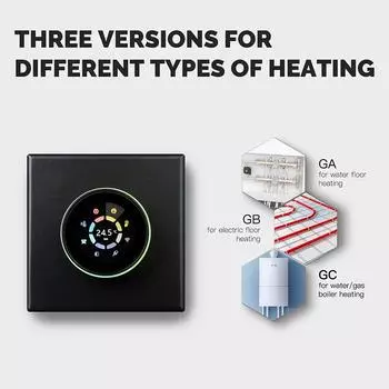 TUYA WiFi Smart Knob Термостат Напольное отопление Водонагреватель Газовый котел Домашний комнатный программируемый контроллер температуры Alexa Google Home GC чёрный