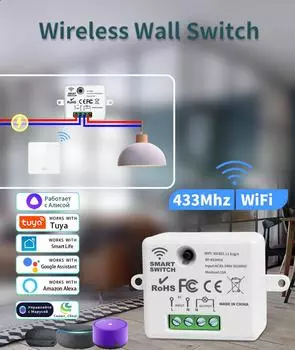 Tuya WiFi Smart Switch 86 настенная панель умный дом таймер голосовое управление для освещения RF 433Mhz беспроводной переключатель Google Home Alexa