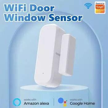 Tuya WiFi Умный датчик двери и окна Умный дом Безопасность Защита Сигнализация Детекторы открытия и закрытия двери для Alexa Google Home