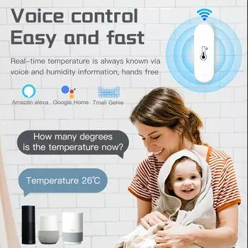 Tuya zigbee датчик температуры и влажности приложение удаленный монитор для умного дома var SmartLife WorkWith Alexa Google Assistant