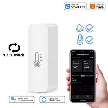 Tuya ZigBee / Переключатель Датчик температуры и влажности Приложение Автоматизация Связи Сцен Термометр Детектор Alexa Google Home Голос белый
