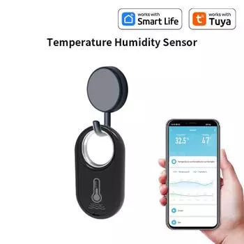 Tuya Zigbee Подвесной датчик температуры и влажности Smart Life Точный термометр Детектор Alexa Google Home Голосовое управление 1PC
