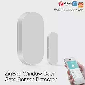 Tuya ZigBee Smart Wireless Door and Window Sensor с управлением через приложение и магнитным датчиком сигнализации economical version
