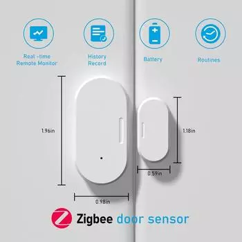 Tuya ZigBee Умный датчик двери окна и двери Детекторы открытия и закрытия Умный дом Безопасность Защита Сигнализация Система для Alexa Google