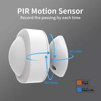 Tuya Zigbee WIFI 120° Регулируемый угол Датчик движения Pir Инфракрасный датчик движения человеческого тела Беспроводной детектор Google Home Alexa Voice